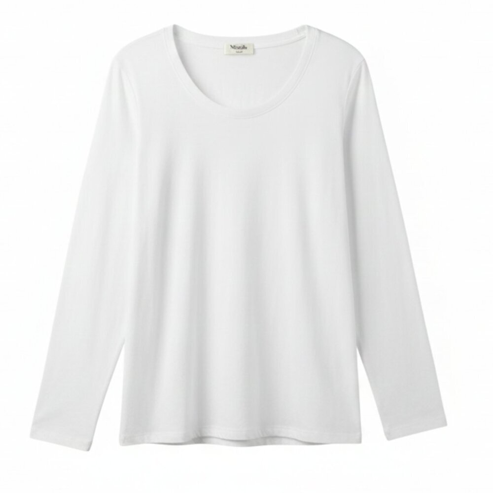 NWOT | 2 Pack White Scoop Neck Basic Long Sleeve Tee T-Shirt | 2XL